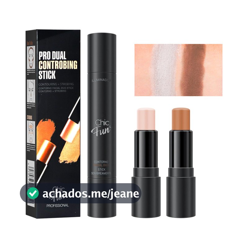 Bastão De Contorno E Iluminador Facial 2 Em 1 Maquiagem