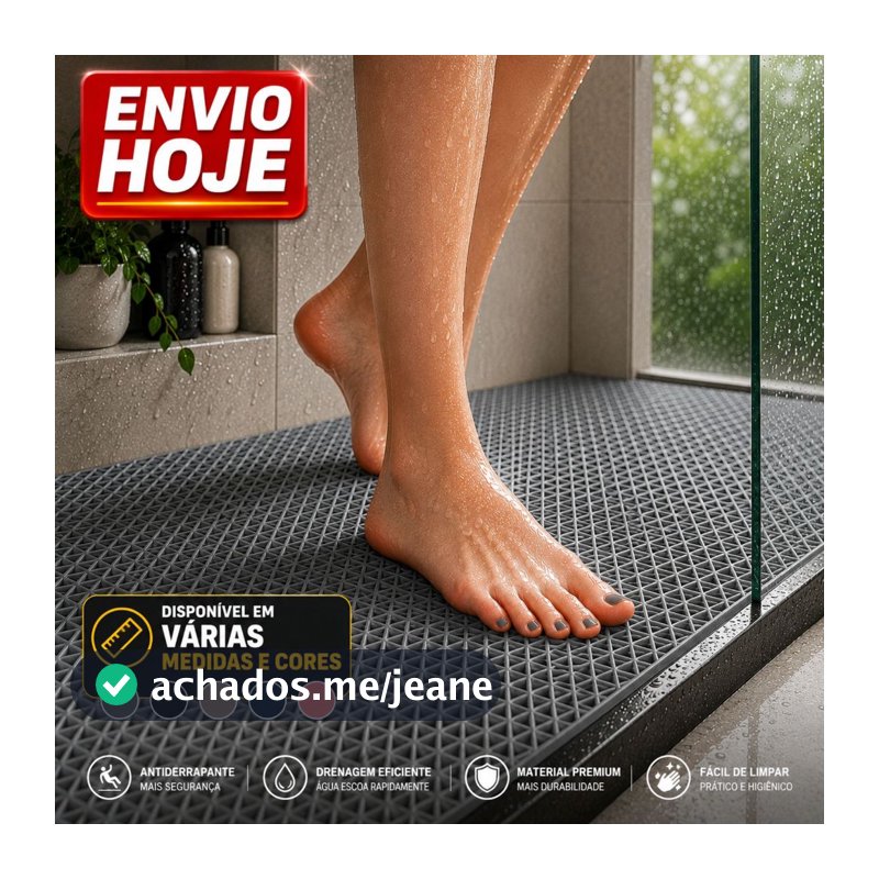 Tapete Antiderrapante para Box Banheiro Idoso Piscina Luxo Criança Anti Queda PVC Piso Molhado