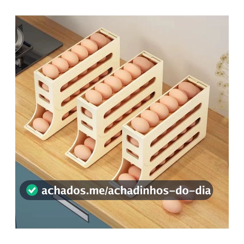 Suporte Organizador De Ovos Dispenser Para Geladeira Prático Anti-Queda Utensílios De Cozinha Original