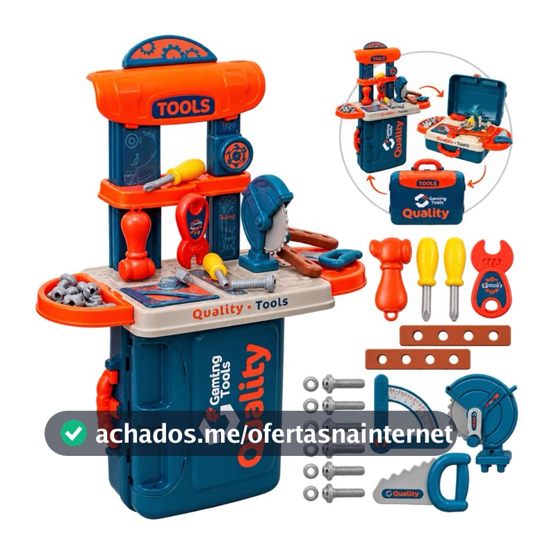 Maleta de Ferramentas Infantil 3 Em 1 Multi Montagens Brinquedo Faz De Conta