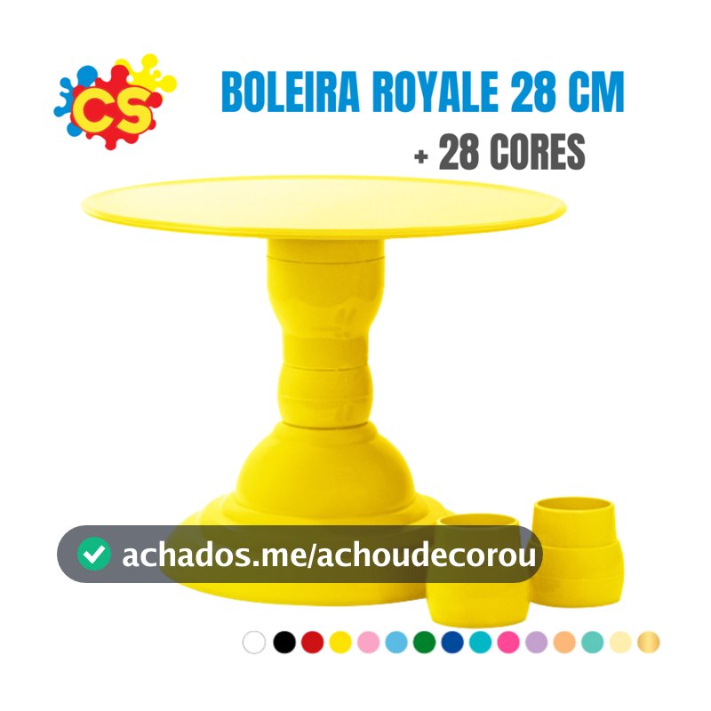 Boleira Royale Lisa 28 CM  Suporte para Bolo- Decoração -Varias Cores