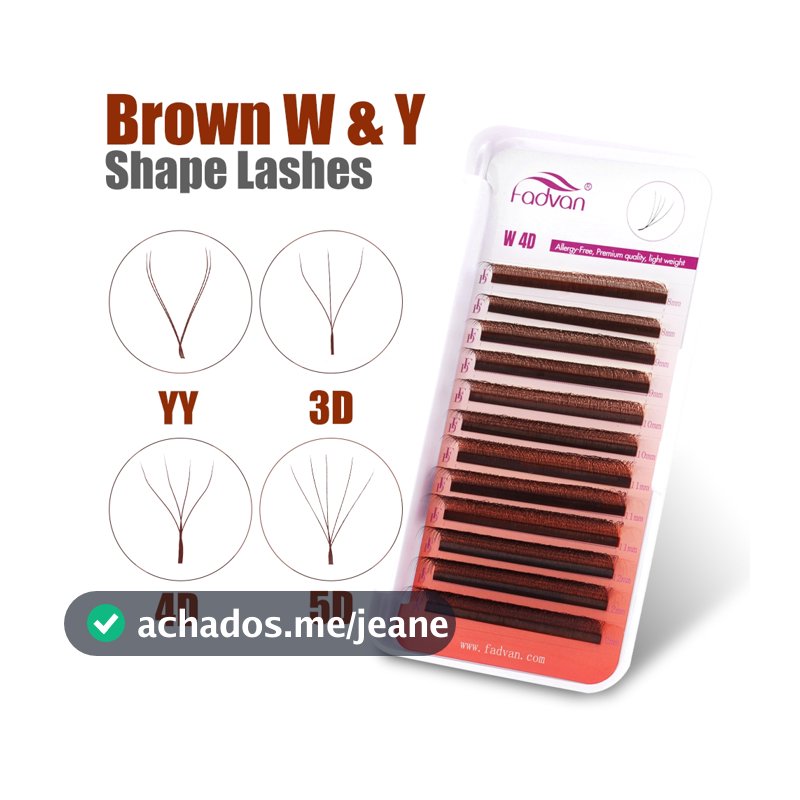 FADVAN Cílios Cor Marrom YY 3DW 4DW 5DW Forma Extensões De Postiços Naturais