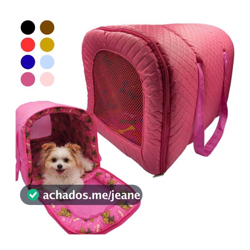 Bolsa Mala Caixa de Transporte Pet Gatos e Cachorros Tam G 45x34x34