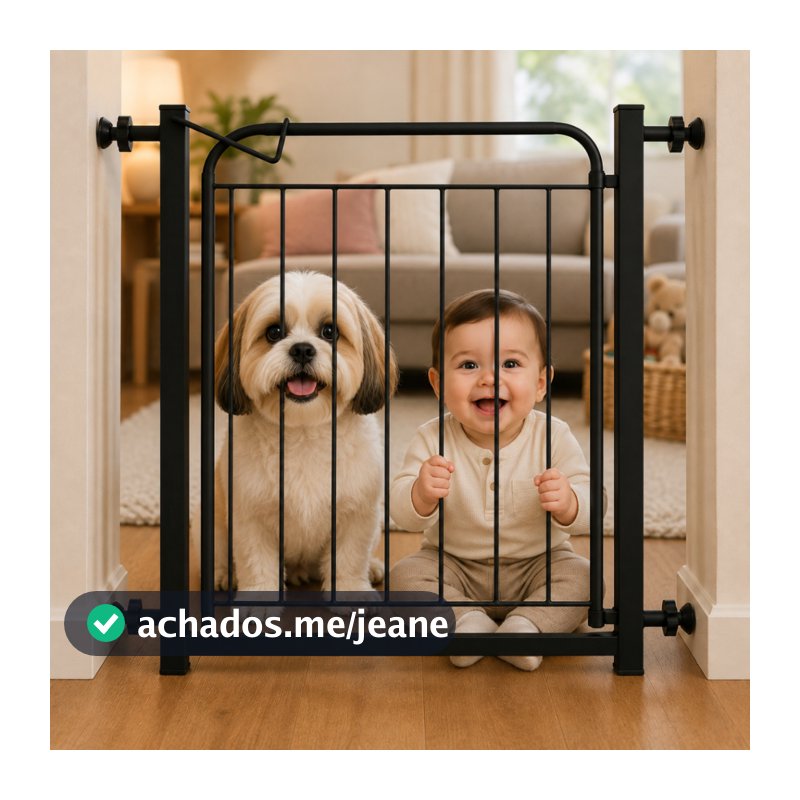Portão Segurança Sem Furos Cachorros Crianças Porta Corredor