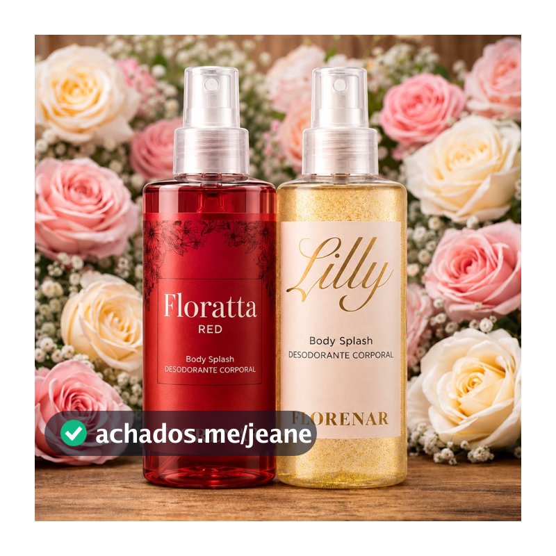 Body Splash 2 Perfume Feminino 200ml Floratta Red e Lily Pós Banho Refrescante Duradouro
