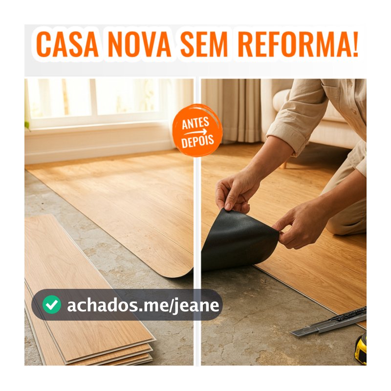 Piso Vinílico Revestimento de Chão Madeira Autocolante Lavável até 5m²