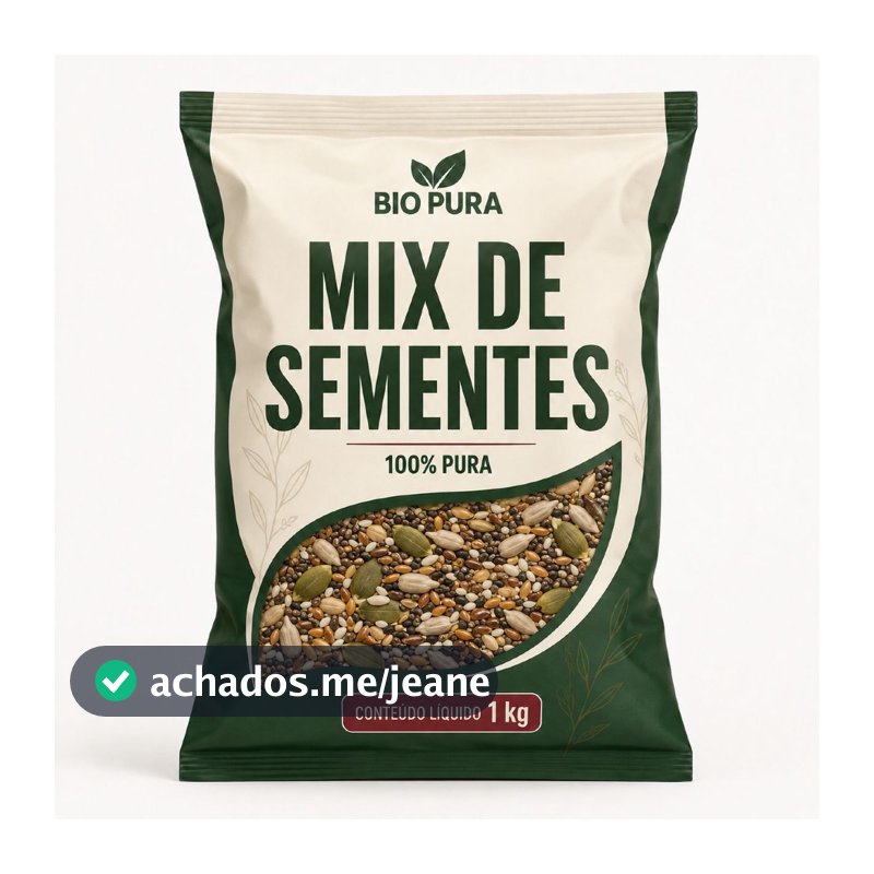 1KG De Mix de Sementes Chia Linhaça Gergelim Semente de Abóbora Girassol Natural Premium para Saladas Granola e Receitas