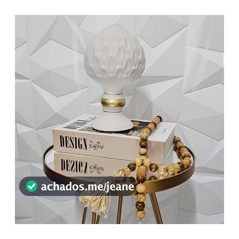 Estatueta Pinha Decorativa Cerâmica Vaso Objeto Decoração Natal Sala Mesa Rack Estante Nicho