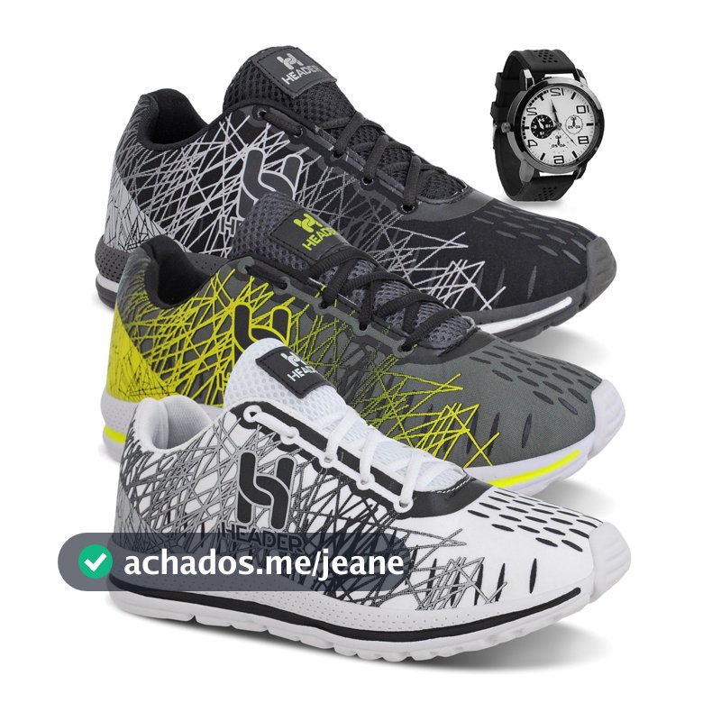 Kit 3 Tênis Masculino Header Spider Esportivo Mais Vendido Promoção + Relógio