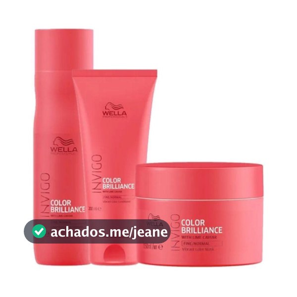 Kit Shampoo 250ml, Condicionador 200ml, Máscara 150ml Brilliance - Wella