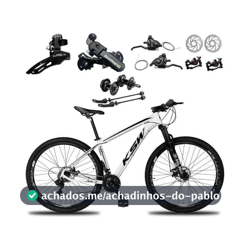BICICLETA ARO 29 KSW XLT100 24 VELOCIDADES FREIO A DISCO SUSPENSÃO QUADRO EM ALUMÍNIO