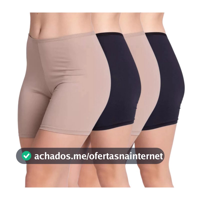 Kit 4 ou 2 Short Feminino Anagua Segunda Pele Segura Barriga Não Marca Indicado Roupa Roupas Adulto