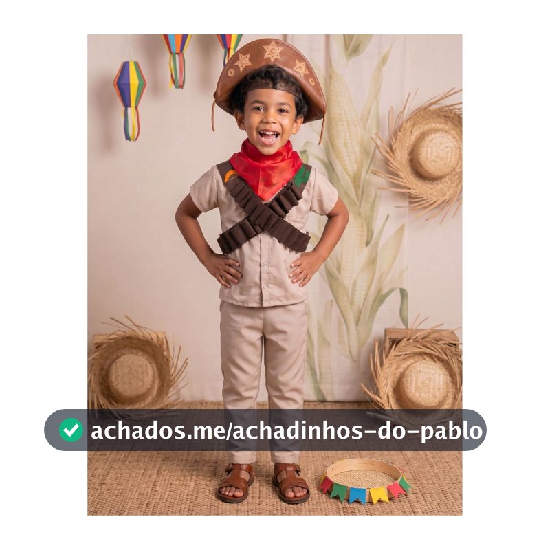 Fantasia Infantil Lampião Cangaceiro Menino Festa Junina São João 1 ao 10