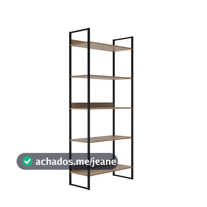 Estante Industrial Decorativa Madeira Laminada e Metal Organizador Multiuso Para Sala Quarto Escritório Home Office