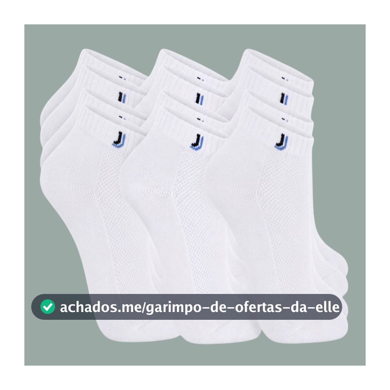 Kit 6 Pares Meia Cano Baixo 100% Algodão Conforto O Dia Todo