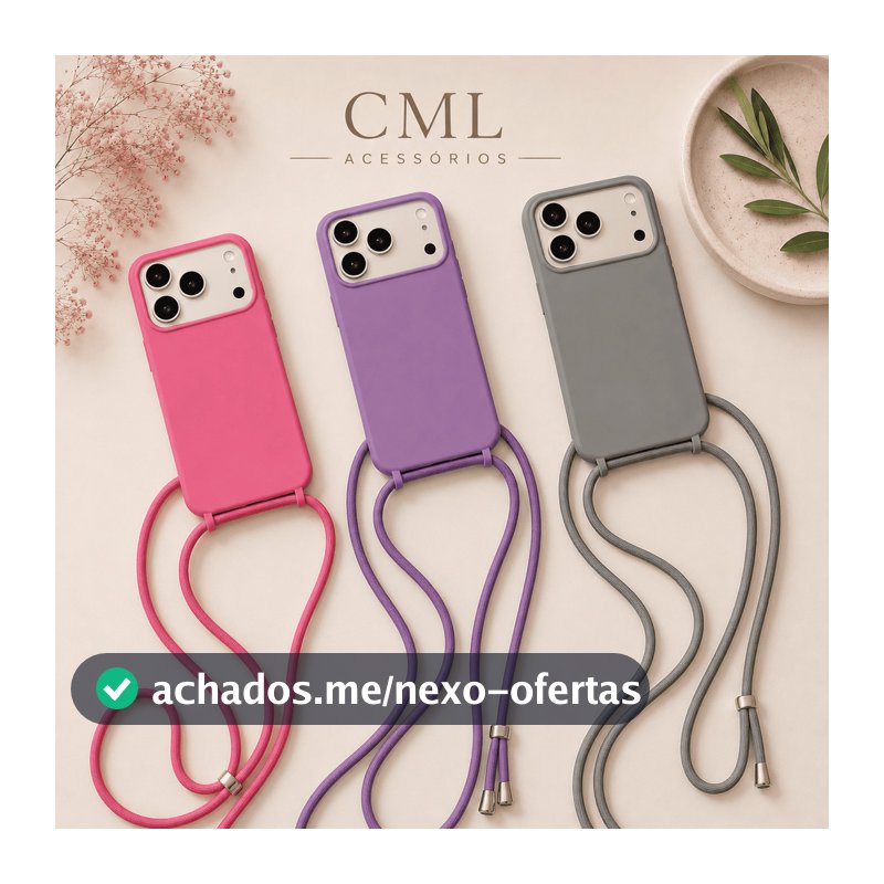 Capinha com Cordão para Celular  Ip 16/18 Capa Crossbody Alça Ajustável Anti Queda