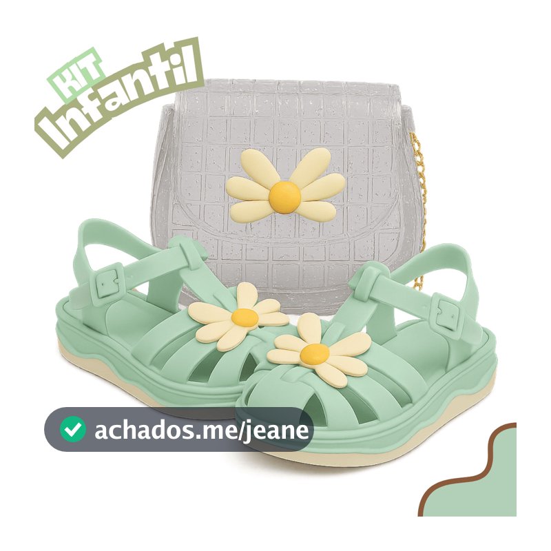 Kit Babuche Com Bolsa Florzinha Infantil Menina Leve