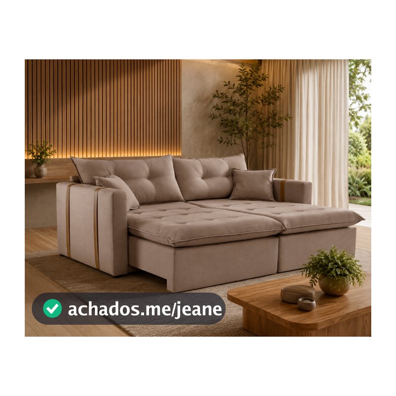 Sofa Cama e Reclinavel Lisboa 2,20m 04 Lugares Mola Ensacada Txr