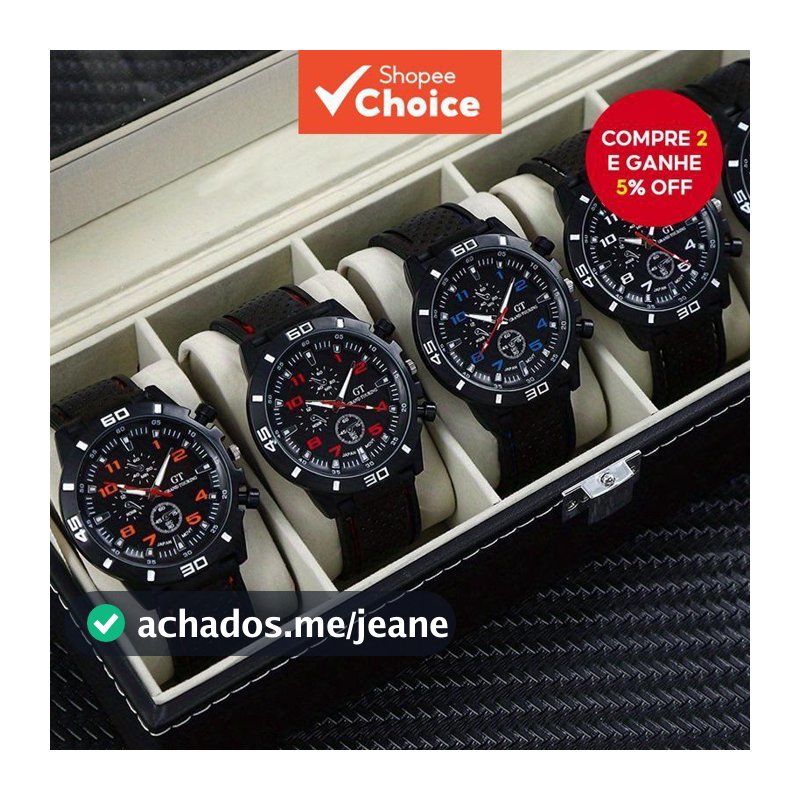 Conjunto de 4 peças de relógio masculino de quartzo de negócios com estilo de motocicleta, incluindo relógio,