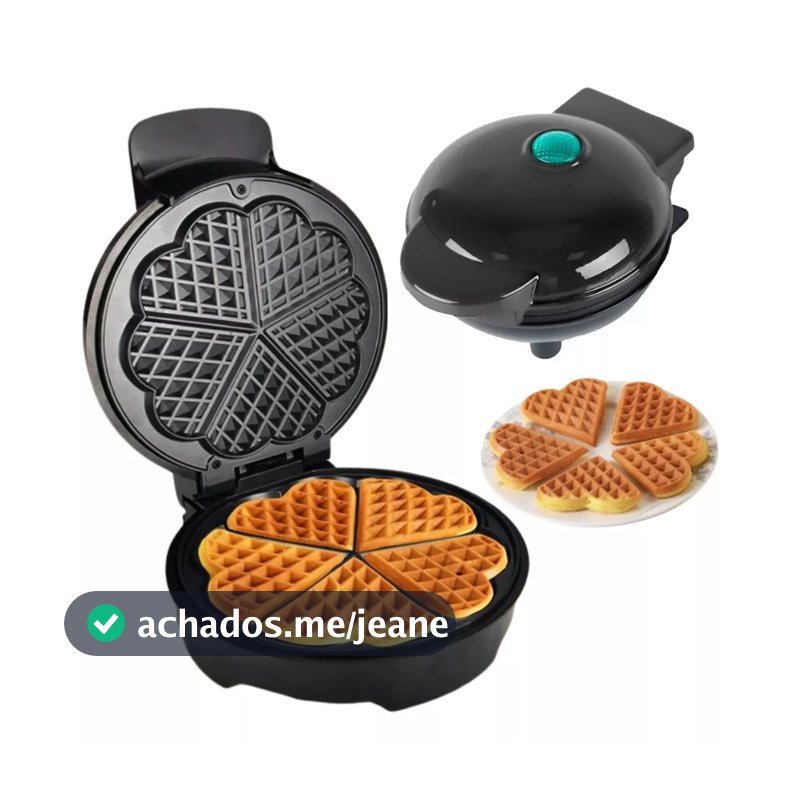 Máquina de Waffle Formato Corações Compacto, Fácil de limpar, antiaderente, Perfeito para café