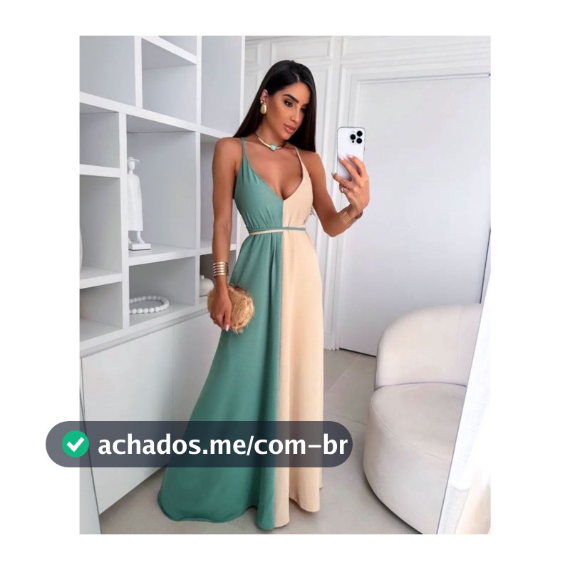 Vestido  Longo Forrado Lançamento Festa Jantar Elegante Promoção