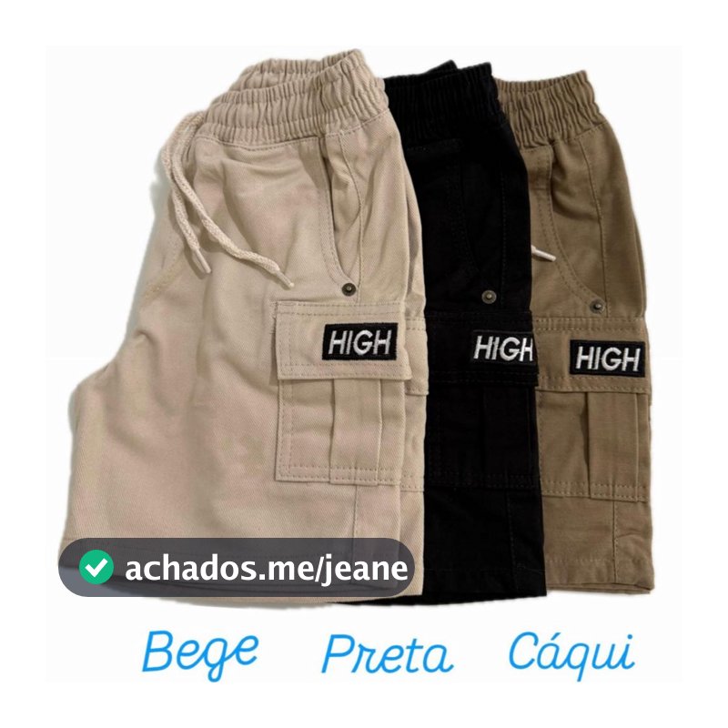 Shorts Cargo Menino com Bordado | Infantil Juvenil | Estilo e Conforto do 4 ao 16.