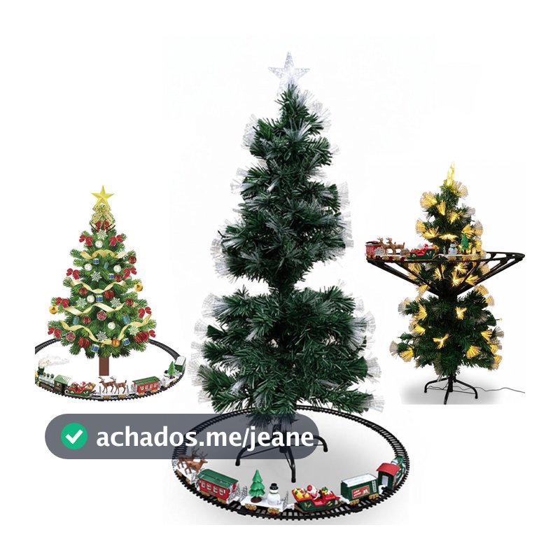 Trenzinho Natal Eletrico Giratorio Maria Fumaça Natalino Musica Led Som Decoraçao Cenario Loja Recepçao Hall Entrada