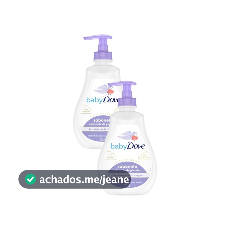 Kit 2 Sabonete Líquido Relaxante de Glicerina Baby Dove Hora de Dormir 400ml