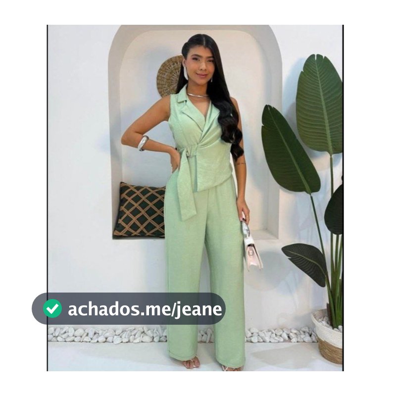 Macacão Feminino Alfaiataria Sensorial Marrant Sem Manga com Cinto Ajustável