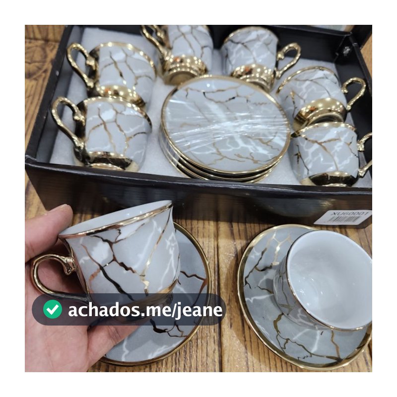 Xícara de café kit com 12 peças de Cerâmica em porcelana