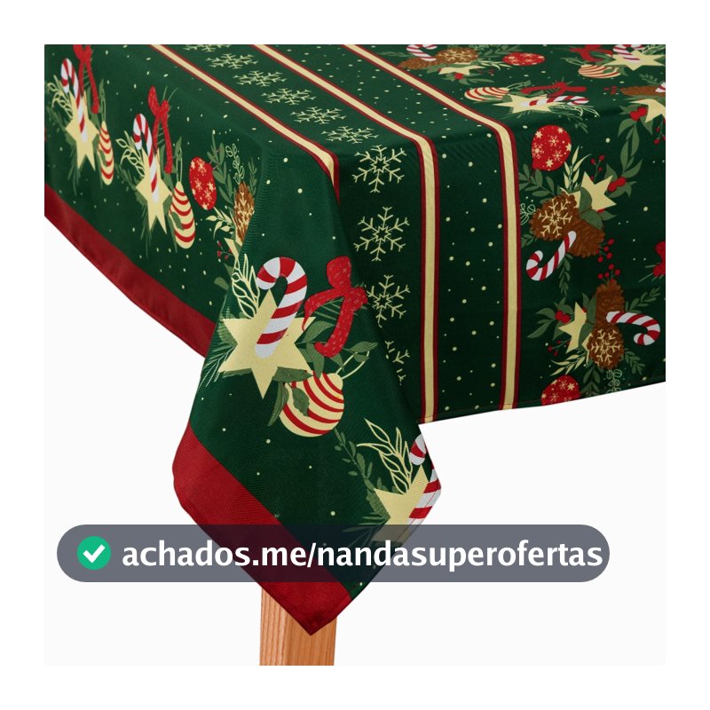 Toalha Oxford Natal Decoração de Natal mesa de 6 Lugares 2,20m x 1,45m Estampa Natalina