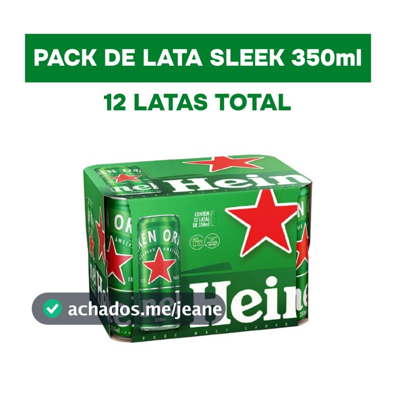 Cerveja Lager Heineken Lata 350ml - 12 Unid.