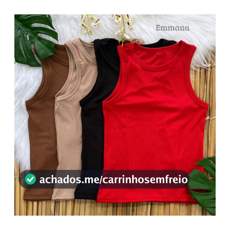Kit 4 Regata Canelada Feminina Lisa Blusa Básica Camiseta Casual