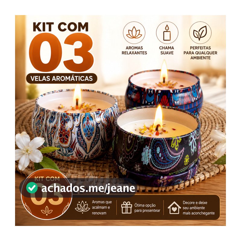 Vela Aromática Artesanal 1 a 6 Unidades 60g Perfumada Variada Caixinha Metal Zodiacos c/ Tampa