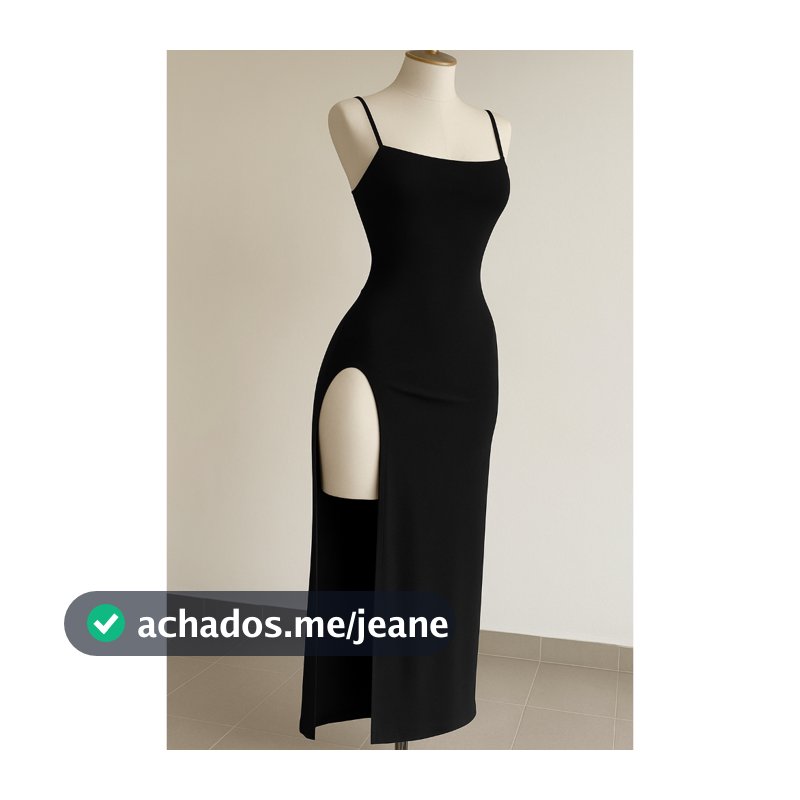 Vestido Longo Com Fenda  e Alça Modelador No Corpo Suplex Premium( Cecília )
