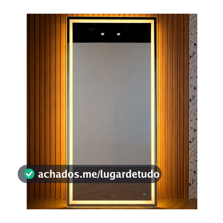 Espelho Retangular Grande com LED para Banheiro Quarto Camarim Closet Varios Acabamento
