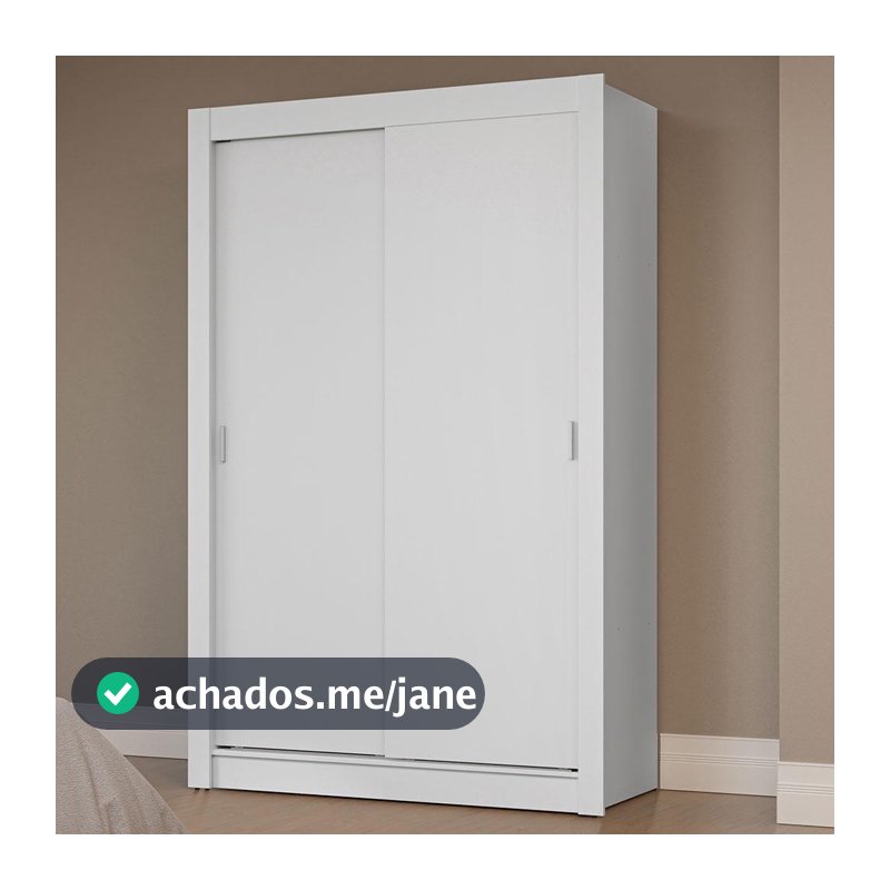 Guarda-Roupa Solteiro 2 Portas de Correr Branco Milano Madesa