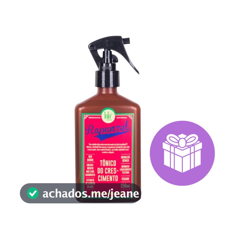 Tônico de Crescimento Rapunzel Lola Cosmetics 250ml Com Acessório Sortido