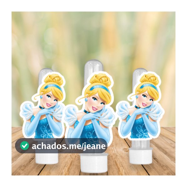 50 Apliques para Tubete Doces Bolo - Tema  CINDERELA -  Lembrancinhas Divertidas para Sua Festas