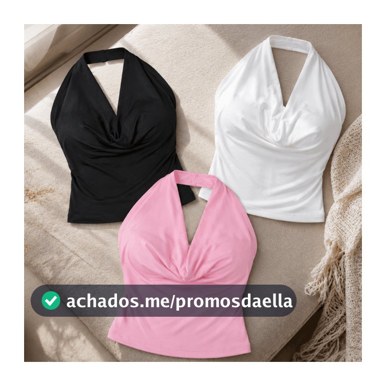 Kit 3 Blusa Feminina Gola Boba Decote Drapeado Soltinha Confortável Elegante