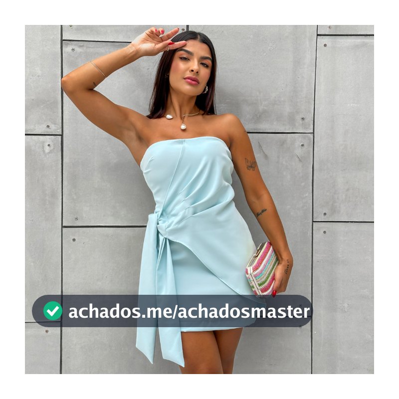 Vestido Feminino Alfaiataria Tomara que Caia Curto Transpassado Caimento Impecável Elegante