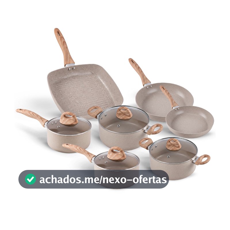 Jogo de Panelas 7 peças Smart Plus Areia indução Brinox