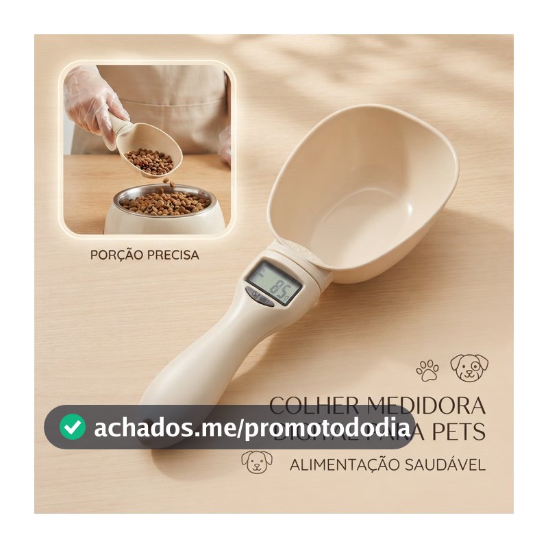 Balança Colher Digital Pega Ração Dosador Precisão LCD Para Pet Cachorro Gato Cozinha Alimentos Receitas