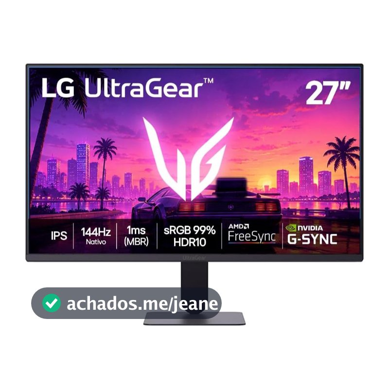 Monitor Gamer LG UltraGear 27" FHD 144Hz IPS - 27G411B-B