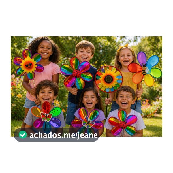 Catavento Colorido Pequeno Jardim Infantil Decorativo com Bichinho Giratório Enfeite Quintal Casa