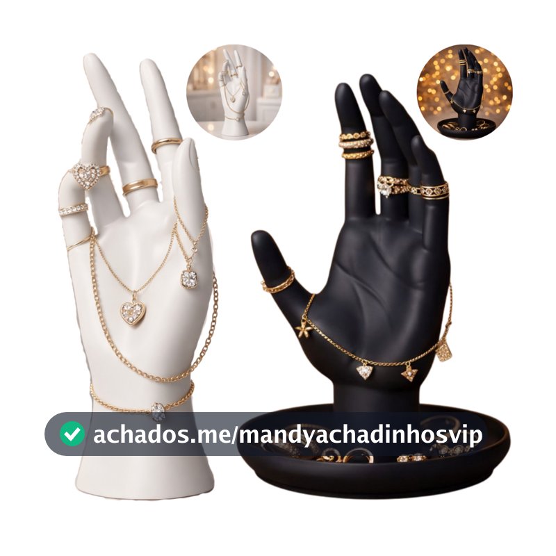 Mão Expositora Anéis Organizador Elegante Moderno Porta Joias Colar Relógio Aliança Pulseira Vitrine