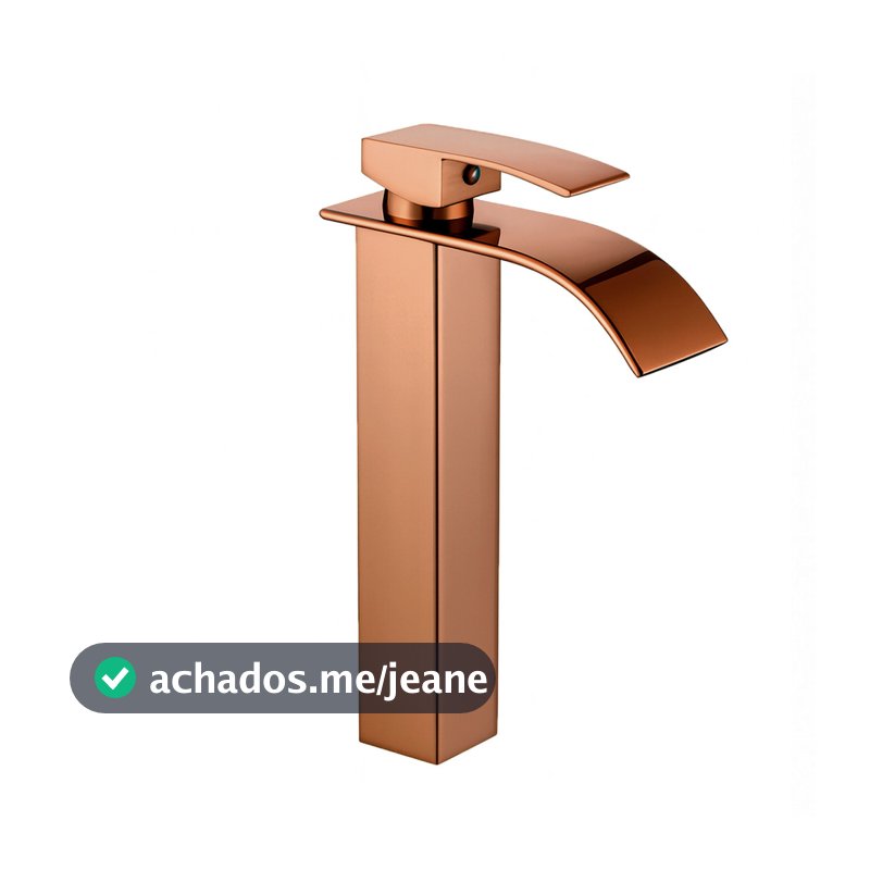 Torneira Banheiro Lavabo Monocomando Bica Alta Roma Rosé Gold