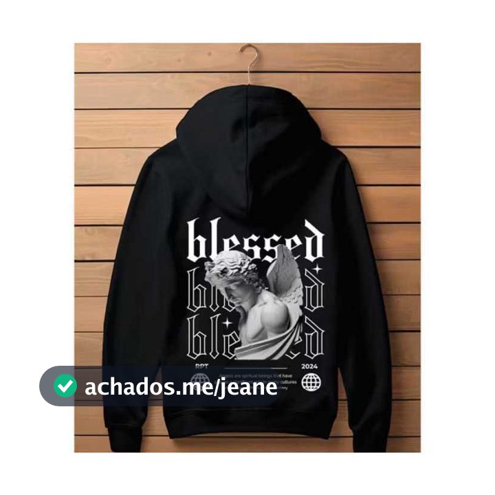 Moletom Blessed blusa com capuz e bolso canguru
