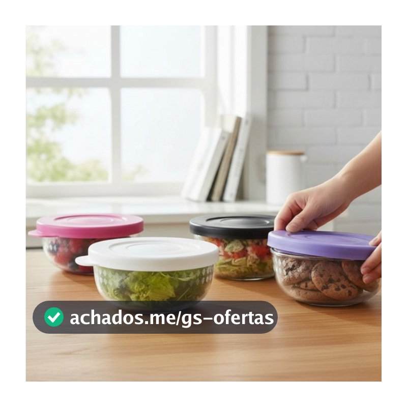 Jogo com 6 Potes Tigelas Acrílico para sobremesa, armazenar Temperos, com tampa color 220ml