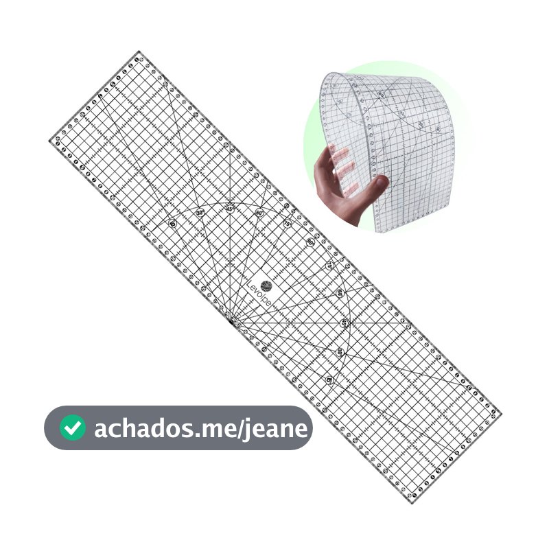 Régua Flexível 1mm 15x60cm – Medidas Precisas para Patchwork
